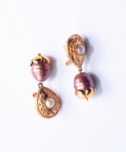 ACORN BROWN PEARL EARRING CHIKABONITA IT'S MADE TO ORDER FASHION AFRICA