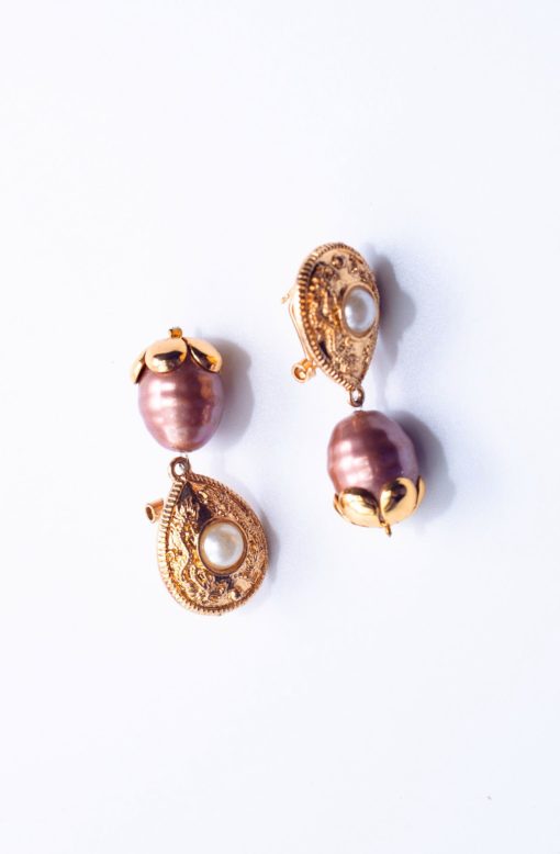 ACORN BROWN PEARL EARRING CHIKABONITA IT'S MADE TO ORDER FASHION AFRICA