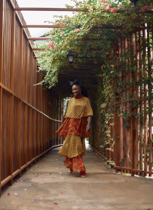 Lara collar maxi dress MOD Ghana Accra African fashion styles ankara chiffon It's Made To Order