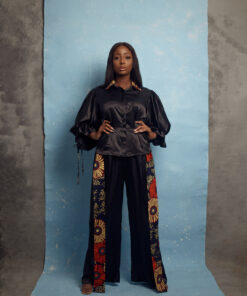 NUTI SIlk Blouse and NUNA Silk Pantsby MOD Ghana for It's Made To Order