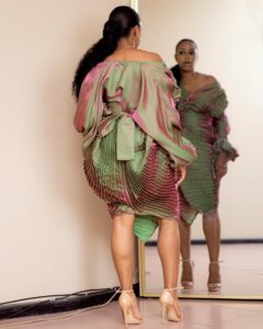 Metallic Kimono Pleated Jacket for It's Made To Order African Fashion Style by Titi Belo