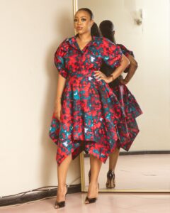 Ankara Boxy Blouse and Uneven Hem Skirt by Titi Belo for It's Made To Order Custom made African fashion
