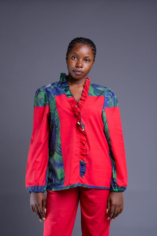 Christine Ruffled Top by Caroline 1942 for It's Made To Order custom-made sustainable African fashion