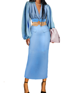 The Frost Meadow Maxi Dress by Maison Aria by It's Made To Order Custom-made African Fashion